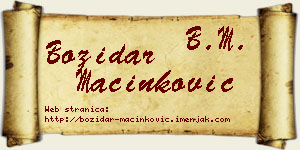 Božidar Mačinković vizit kartica
